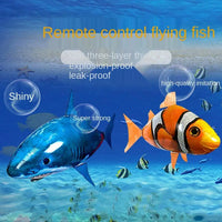 HKM-667091 Remote Control Inflatable Shark Toy for Kids - Interactive Flying Fish Balloon, 4 Channels, Indoor/Outdoor Fun