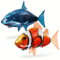 HKM-667091 Remote Control Inflatable Shark Toy for Kids - Interactive Flying Fish Balloon, 4 Channels, Indoor/Outdoor Fun