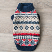 HKM-667091 Soft Casual Velvet Teddy Sweater for Pets - Blue & Milky White, Sizes S to XXL