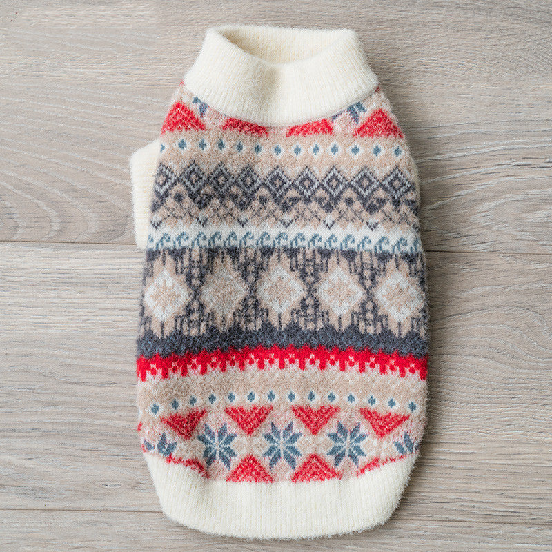 HKM-667091 Soft Casual Velvet Teddy Sweater for Pets - Blue & Milky White, Sizes S to XXL