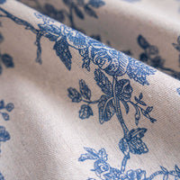 HKM-667219 Beige Cotton and Linen Half Shade Kitchen Curtain with Tassels for Small Bay Windows