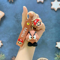 HKM-667347 3D Cartoon Mushroom Character Keychain - Kawaii PVC Hanging Accessory