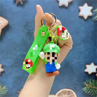 HKM-667347 3D Cartoon Mushroom Character Keychain - Kawaii PVC Hanging Accessory