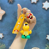 HKM-667347 3D Cartoon Mushroom Character Keychain - Kawaii PVC Hanging Accessory