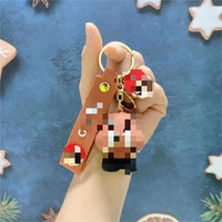 HKM-667347 3D Cartoon Mushroom Character Keychain - Kawaii PVC Hanging Accessory