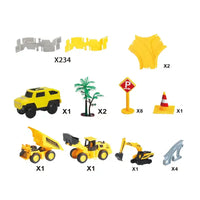 HKM-667475 Electric Engineering Flexible Track Car Railway Toy for Ages 2 and Up, Educational Slot Toy with Battery Operation