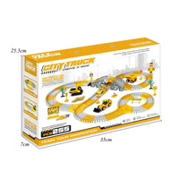 HKM-667475 Electric Engineering Flexible Track Car Railway Toy for Ages 2 and Up, Educational Slot Toy with Battery Operation