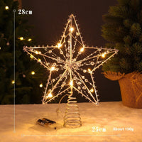 HKM-667475 Silver & Gold Explosion Star Bead Necklace Decorative Lighting for Christmas Trees