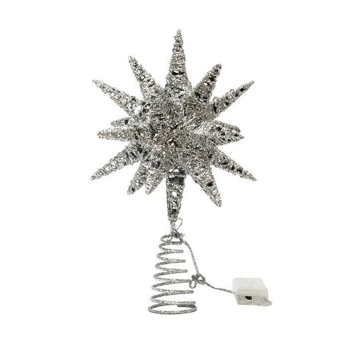 HKM-667475 Silver & Gold Explosion Star Bead Necklace Decorative Lighting for Christmas Trees