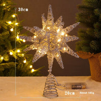 HKM-667475 Silver & Gold Explosion Star Bead Necklace Decorative Lighting for Christmas Trees