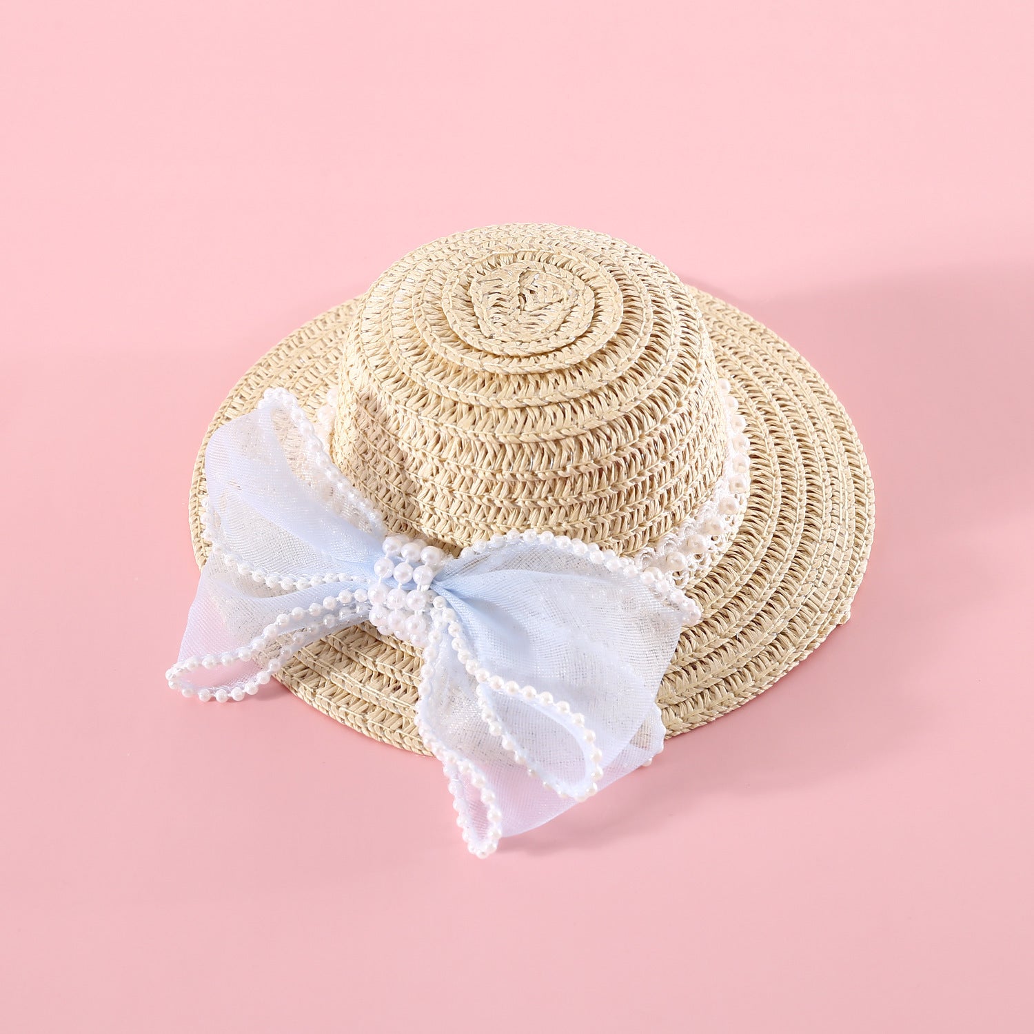 HKM-667667 Charming Cat Lady Straw Hat with Pearl Butterfly Detail in Various Colors