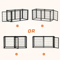 HKM-667667 Durable Iron Dog Cage for Small to Medium Dogs - 47.2" L x 22" W x 24" H - Indoor Use, Black