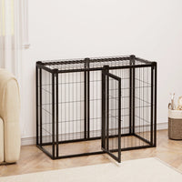 HKM-667667 Durable Iron Dog Cage for Small to Medium Dogs - 47.2" L x 22" W x 24" H - Indoor Use, Black
