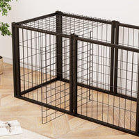 HKM-667667 Durable Iron Dog Cage for Small to Medium Dogs - 47.2" L x 22" W x 24" H - Indoor Use, Black
