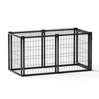 HKM-667667 Durable Iron Dog Cage for Small to Medium Dogs - 47.2" L x 22" W x 24" H - Indoor Use, Black