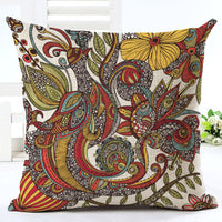 HKM-667667 Peacock Print Cotton and Linen Pillowcase - 45x45cm, Various Styles Available
