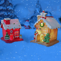 HKM-667795 Luminous Resin Christmas House Decoration for DIY Micro Ornaments