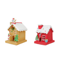 HKM-667795 Luminous Resin Christmas House Decoration for DIY Micro Ornaments