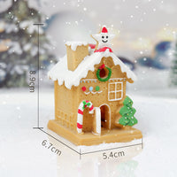 HKM-667795 Luminous Resin Christmas House Decoration for DIY Micro Ornaments