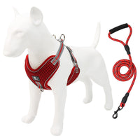 HKM-667859 Reflective & Breathable Polyester Dog Chest Strap with Towing Rope