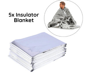 HKM-667987 Portable Double-Sided Thermal Emergency Blanket - Silver/Gold Survival Gear