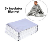 HKM-667987 Portable Double-Sided Thermal Emergency Blanket - Silver/Gold Survival Gear