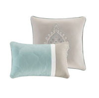 HKM-667987 Seafoam 8 Piece Queen Comforter Set with Quilted Design and Hypoallergenic Fill