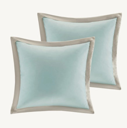 HKM-667987 Seafoam 8 Piece Queen Comforter Set with Quilted Design and Hypoallergenic Fill