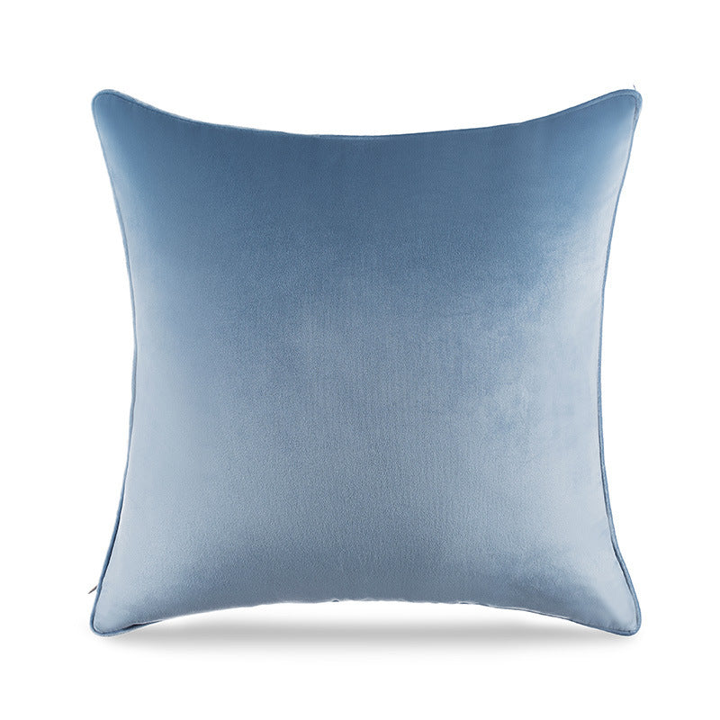 HKM-668051 Modern Plain Polyester Decorative Cushion Throw Pillow in Blue