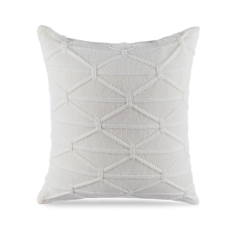 HKM-668051 Modern Plain Polyester Decorative Cushion Throw Pillow in Blue