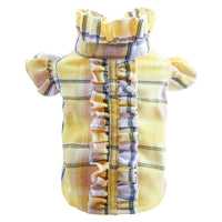 HKM-668115 Casual Summer Checkered Pet Shirt with Wood Ears in Multiple Colors