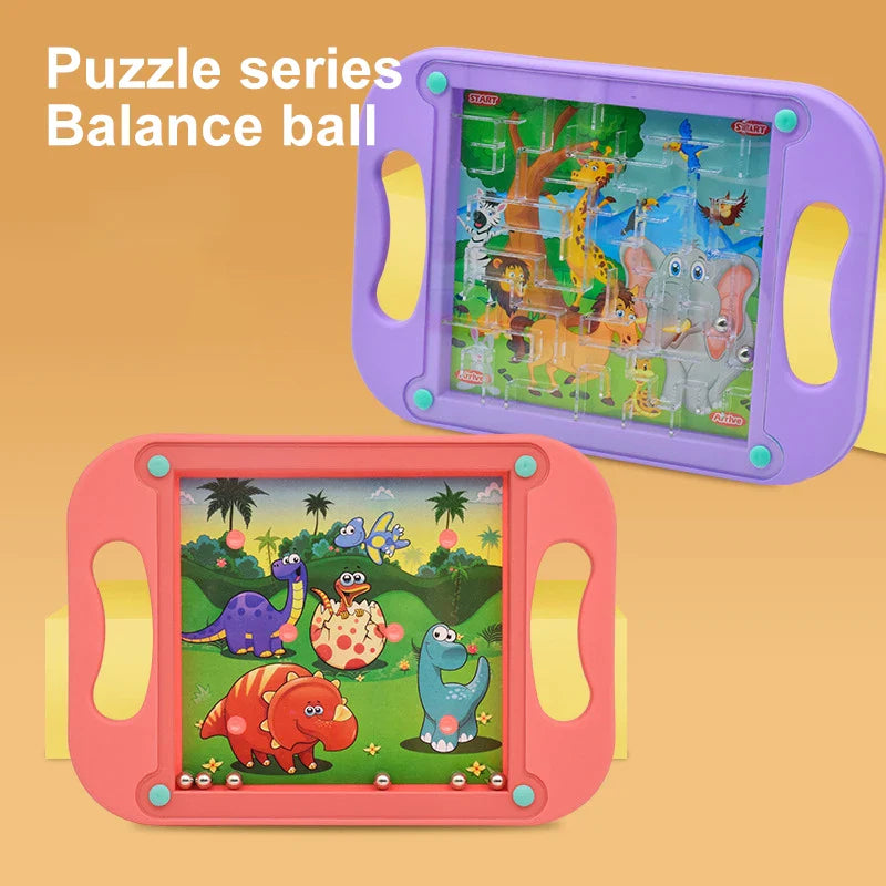 HKM-668243 Balance Ball Labyrinth Toy for Kids - Educational Handheld Maze Game - Plastic Desk Pinball Game - Ages 3+