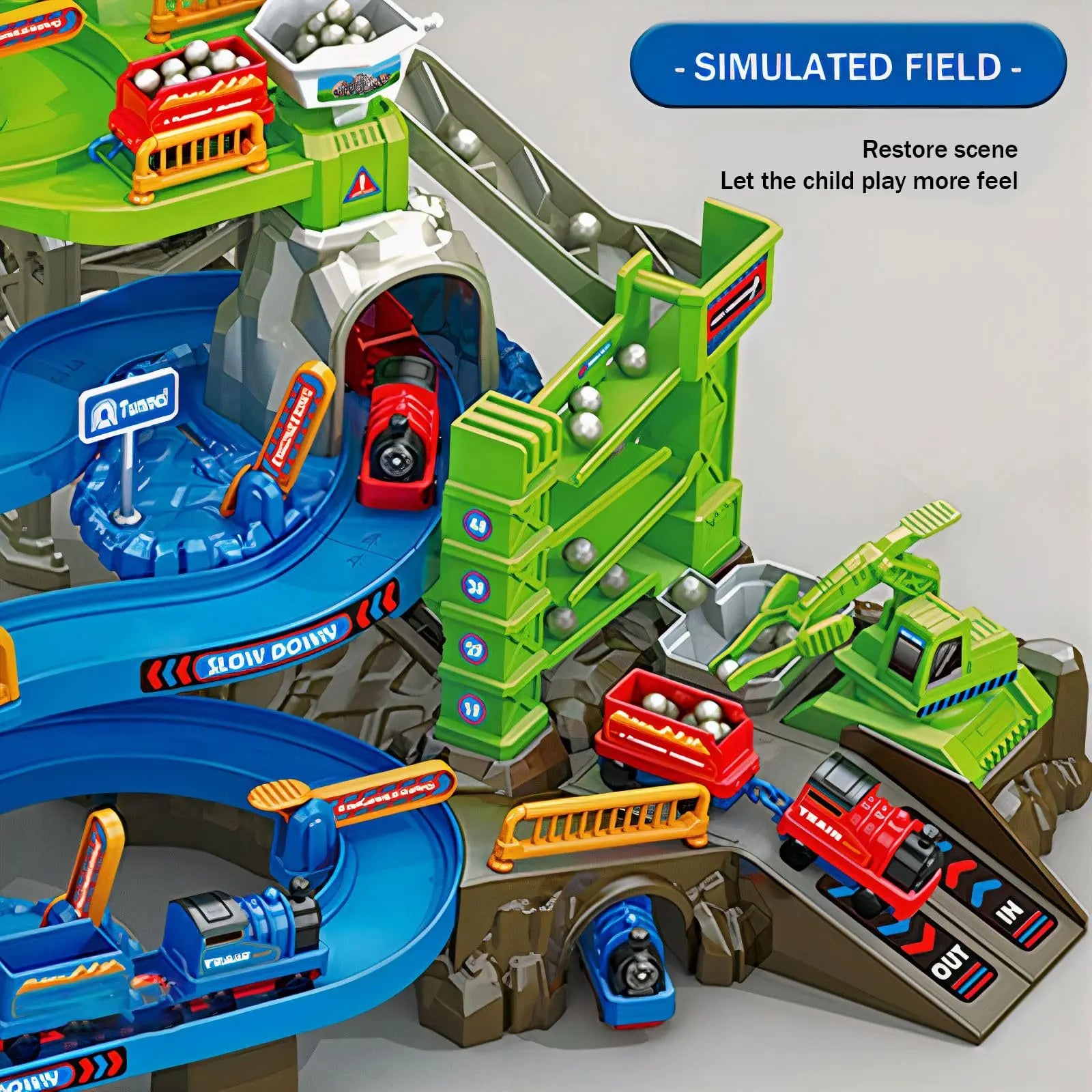 HKM-668307 Educational Space Adventure Train Race Track Toy Set with Inertial Car for Children Ages 2-13