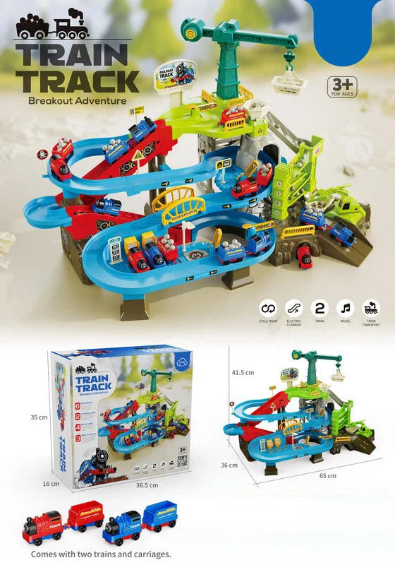 HKM-668307 Educational Space Adventure Train Race Track Toy Set with Inertial Car for Children Ages 2-13