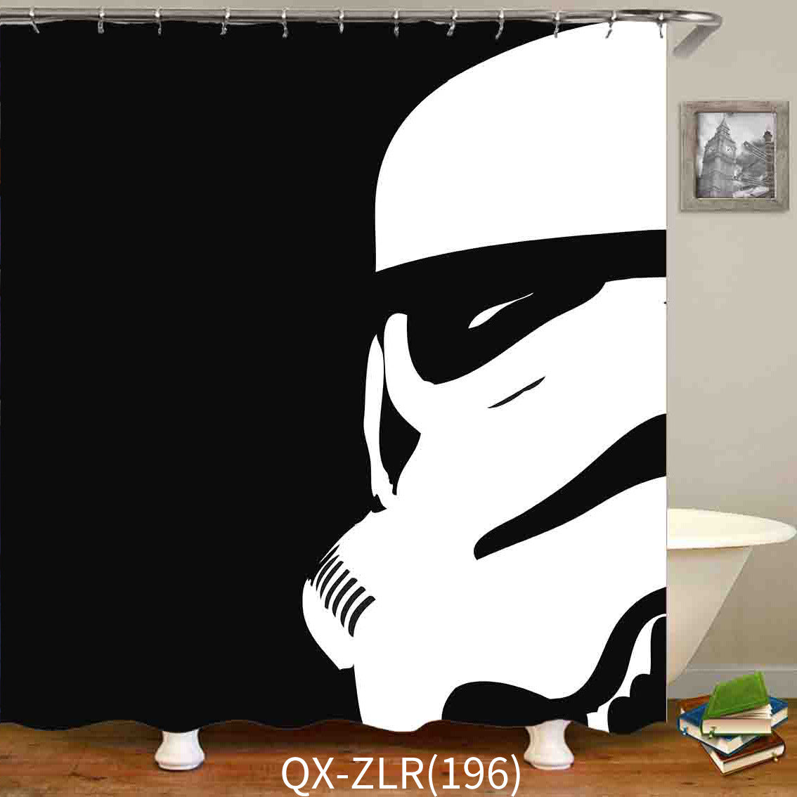 HKM-668371 Waterproof 3D Digital Printing Shower Curtain - 180x180cm Polyester Design