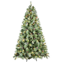 HKM-668435 PVC Christmas Tree with Pine Cones - Multiple Sizes and Warm White LED Lights