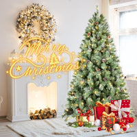 HKM-668435 PVC Christmas Tree with Pine Cones - Multiple Sizes and Warm White LED Lights