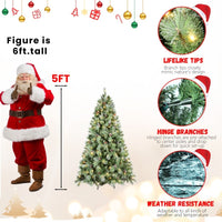 HKM-668435 PVC Christmas Tree with Pine Cones - Multiple Sizes and Warm White LED Lights