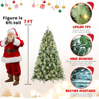 HKM-668435 PVC Christmas Tree with Pine Cones - Multiple Sizes and Warm White LED Lights
