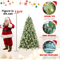 HKM-668435 PVC Christmas Tree with Pine Cones - Multiple Sizes and Warm White LED Lights