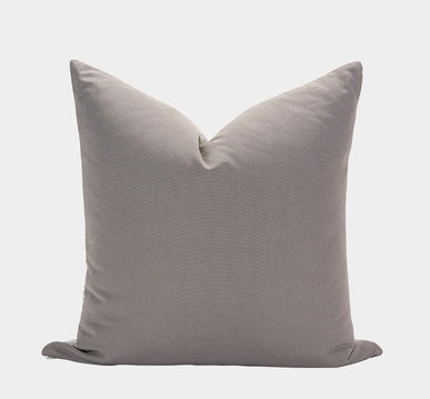 HKM-668499 Beige Square Pillow with Geometric White Leather Stitching, 45x45cm