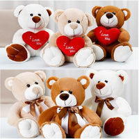 HKM-668499 Super Soft 25cm Plush Teddy Bear with Heart - Ideal Gift for Valentine's Day and Birthdays