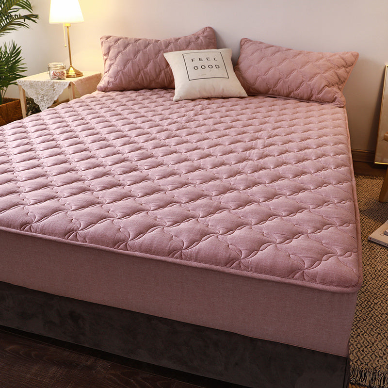 HKM-668499 Thin Cotton and Polyester Fiber Mattress Pad for Double Bed Home Use