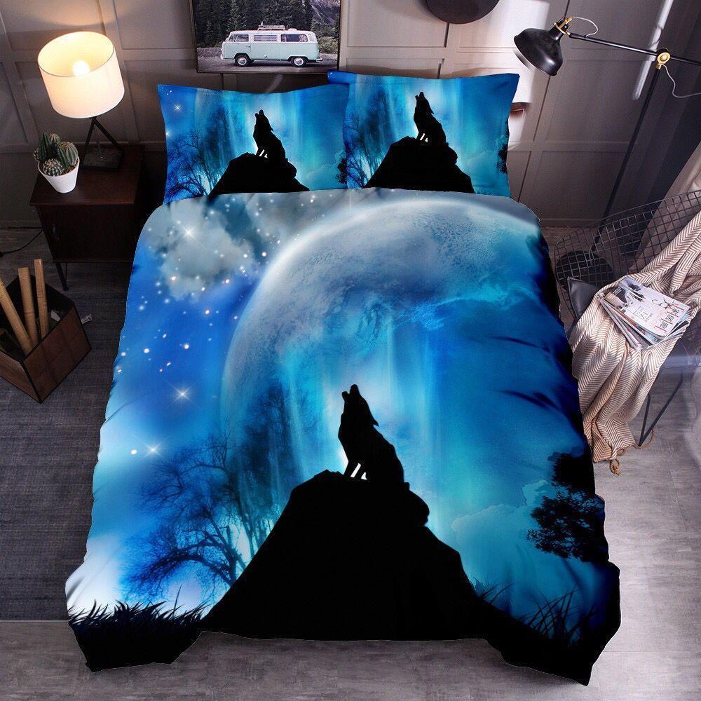 HKM-668819 Wolf 3D Digital Print Bedding Set in Soft Chemical Fiber - Various Sizes Available