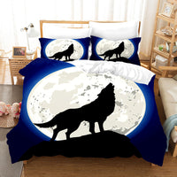HKM-668819 Wolf 3D Digital Print Bedding Set in Soft Chemical Fiber - Various Sizes Available