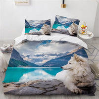 HKM-668819 Wolf 3D Digital Print Bedding Set in Soft Chemical Fiber - Various Sizes Available