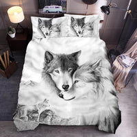 HKM-668819 Wolf 3D Digital Print Bedding Set in Soft Chemical Fiber - Various Sizes Available
