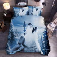 HKM-668819 Wolf 3D Digital Print Bedding Set in Soft Chemical Fiber - Various Sizes Available