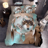 HKM-668819 Wolf 3D Digital Print Bedding Set in Soft Chemical Fiber - Various Sizes Available