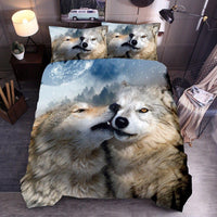HKM-668819 Wolf 3D Digital Print Bedding Set in Soft Chemical Fiber - Various Sizes Available